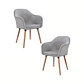 Pack 2 Butaca Diamante velvet estructura de madera- living comedor recepcion - Miniatura 1