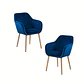 Pack 2 Butaca Diamante velvet estructura de madera- living comedor recepcion - Miniatura 3