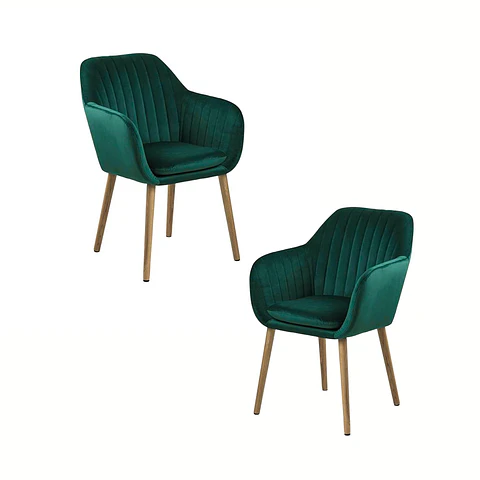 Pack 2 Butaca Diamante velvet estructura de madera- living comedor recepcion