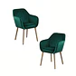 Pack 2 Butaca Diamante velvet estructura de madera- living comedor recepcion - Miniatura 2
