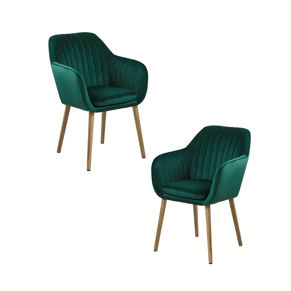 Pack 2 Butaca Diamante velvet estructura de madera- living comedor recepcion 2
