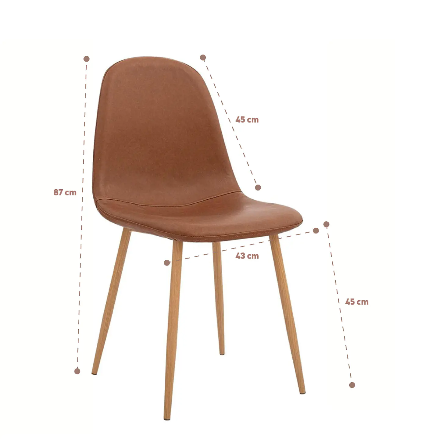 Silla Spoon Eco Cuero Café 4