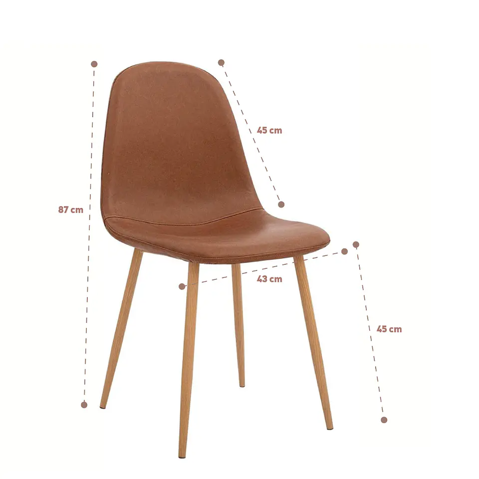 Silla Spoon Eco Cuero Café 4