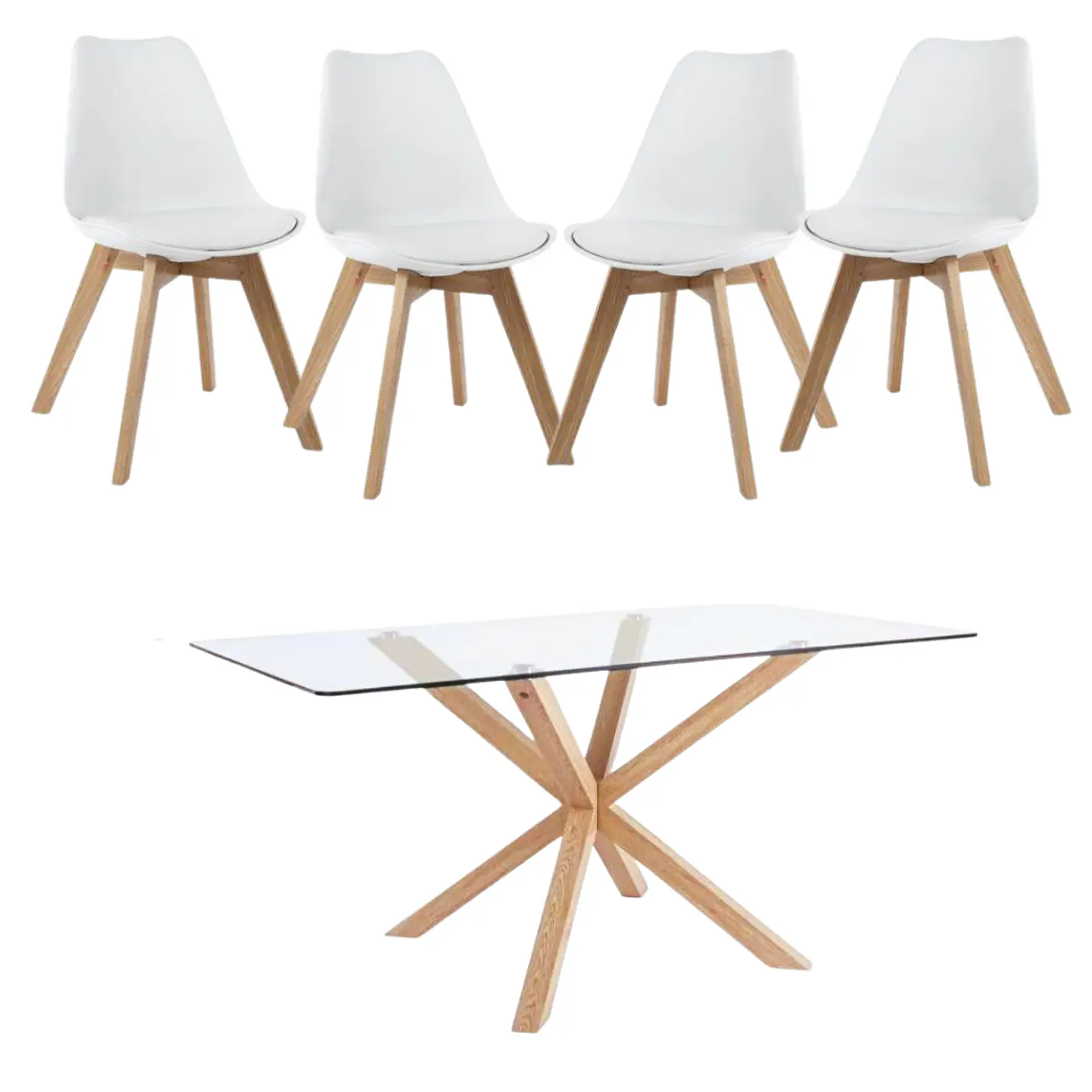 Mesa Warwick Rectangular con Sillas Tulip 4