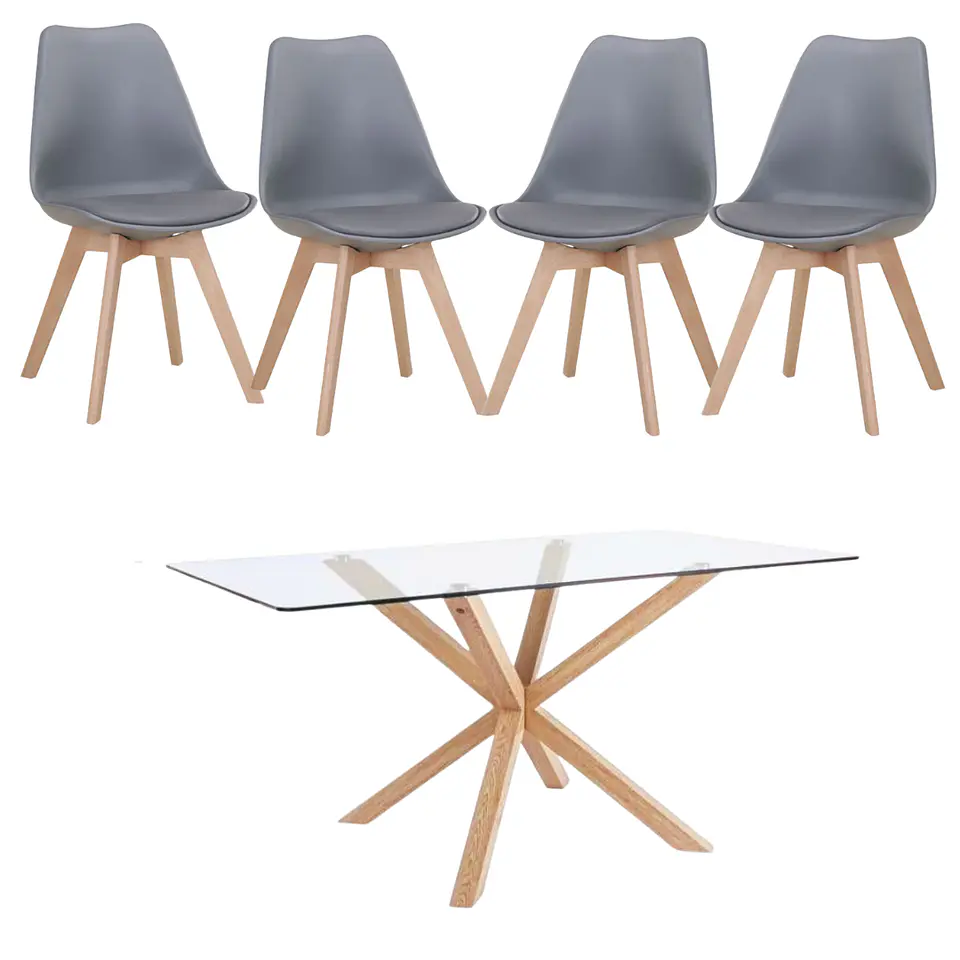 Mesa Warwick Rectangular con Sillas Tulip 3