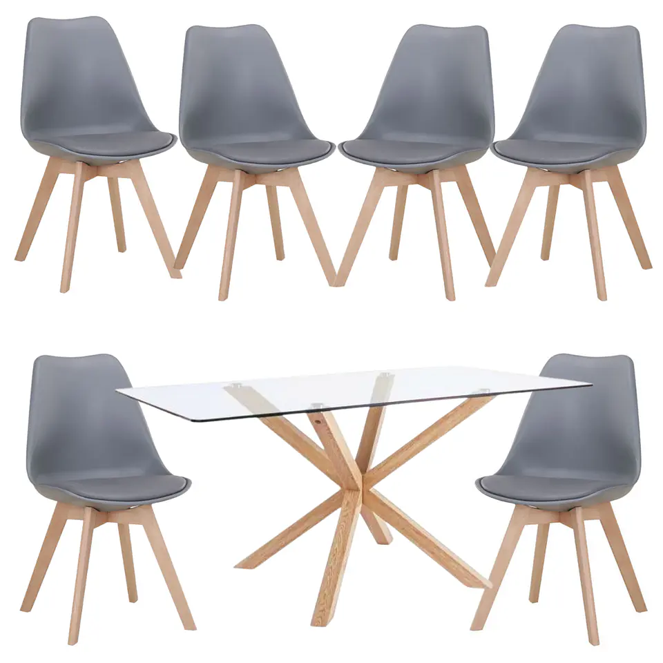 Mesa Warwick Rectangular con Sillas Tulip 7