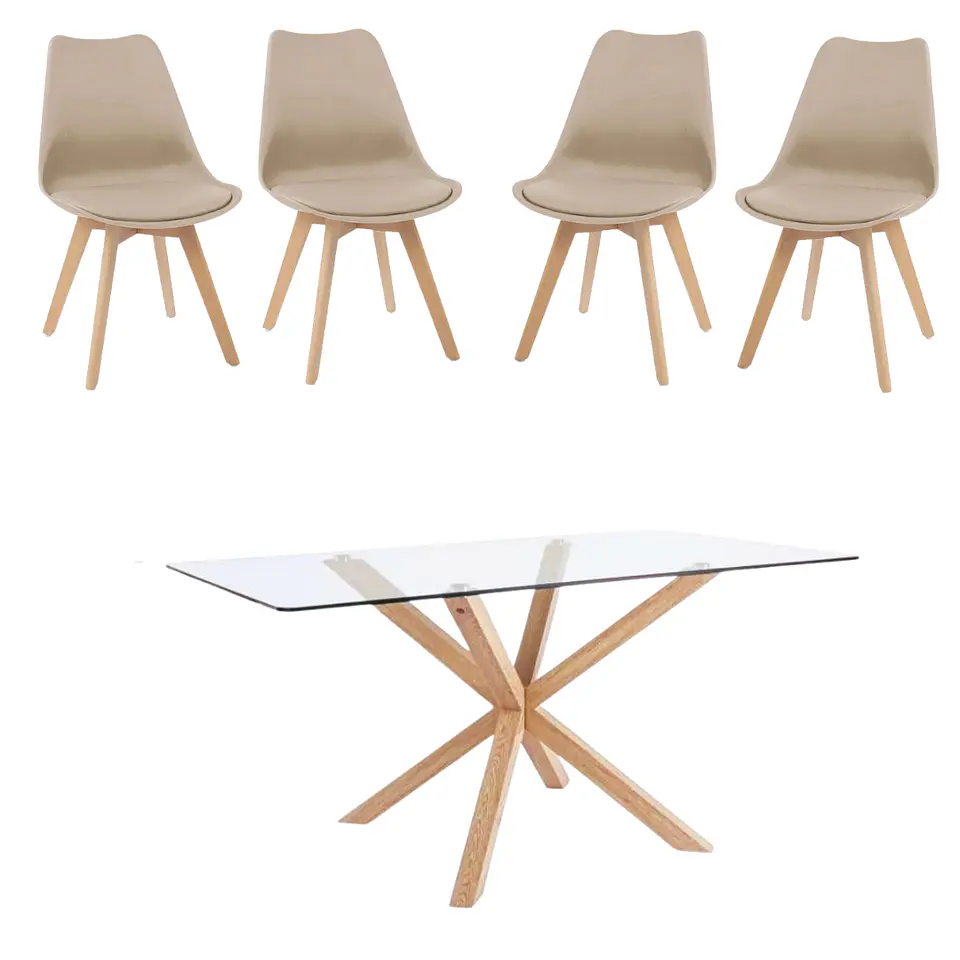 Mesa Warwick Rectangular con Sillas Tulip 5