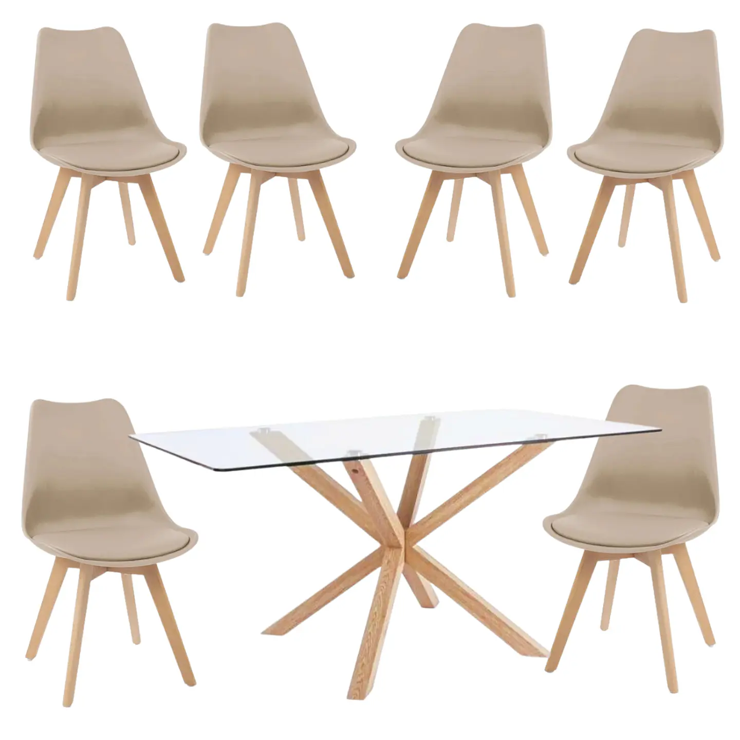 Mesa Warwick Rectangular con Sillas Tulip 11
