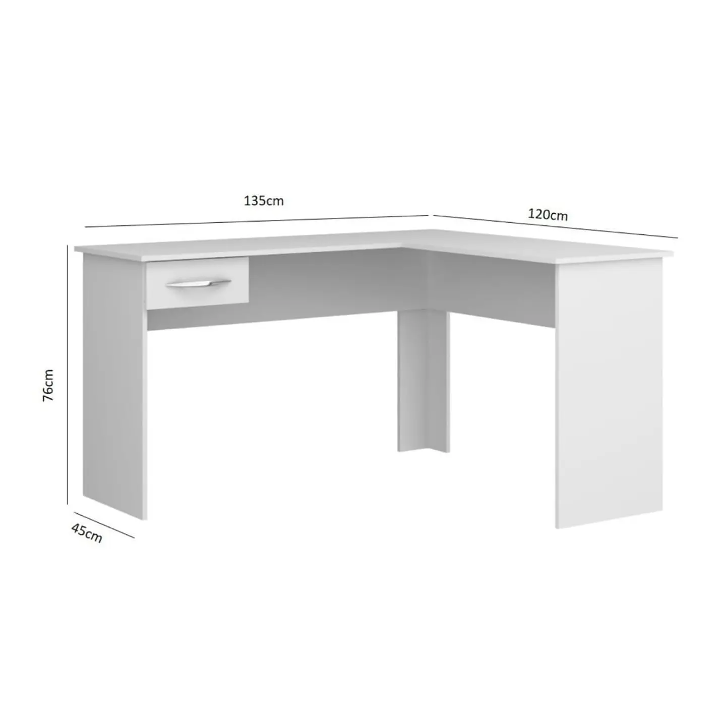 Escritorio Esquinero para Home Office MDF Blanco Slim 4