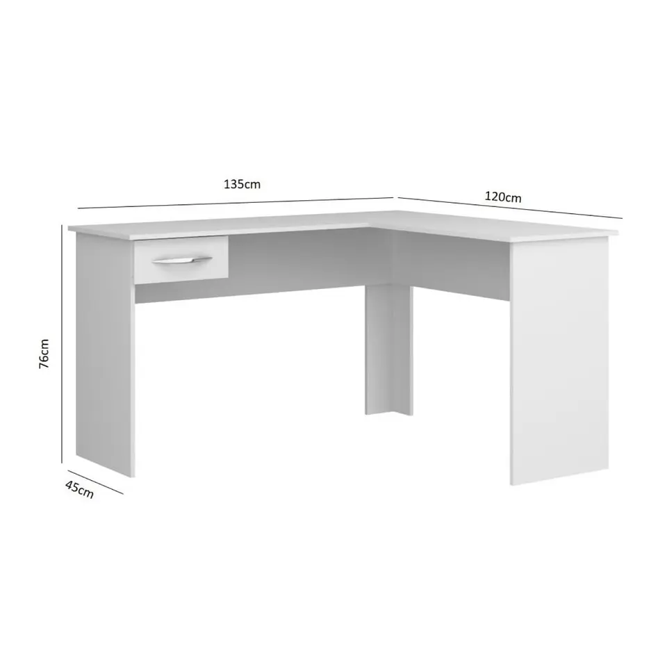 Escritorio Esquinero para Home Office MDF Blanco Slim 4