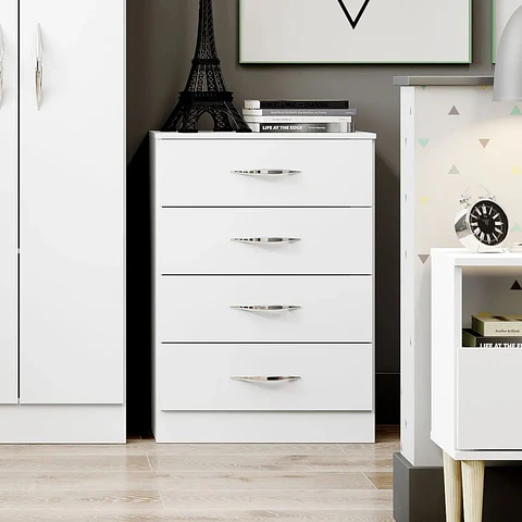 Cómoda 4 Cajones MDF Blanco Ruth