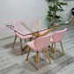 Mesa rectangular Warwick vidrio + 4 Sillas Mariposa ecocuero Tulip- comedor - Miniatura 4