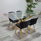 Mesa rectangular Warwick vidrio + 4 Sillas Mariposa ecocuero Tulip- comedor - Miniatura 2