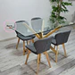 Mesa rectangular Warwick vidrio + 4 Sillas Mariposa Tulip lino- comedor - Miniatura 1