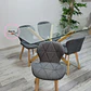 Mesa rectangular Warwick vidrio + 4 Sillas Mariposa Tulip lino- comedor - Miniatura 4