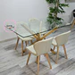 Mesa rectangular Warwick vidrio + 4 Sillas Mariposa Tulip lino- comedor - Miniatura 2