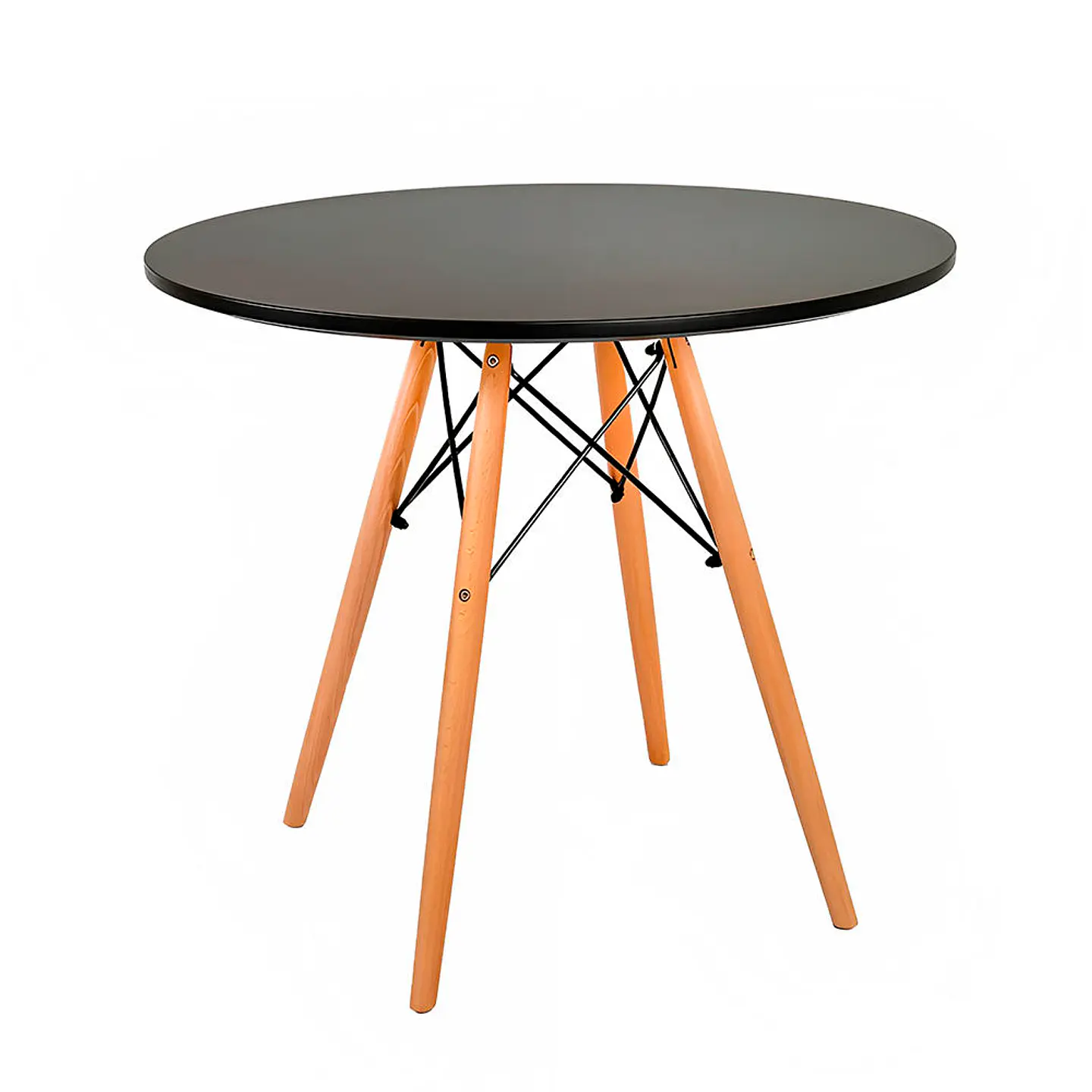 Mesa Redonda Eames 80cm MDF y estructura Madera para Comedor, y Reunión Oficina interior 4
