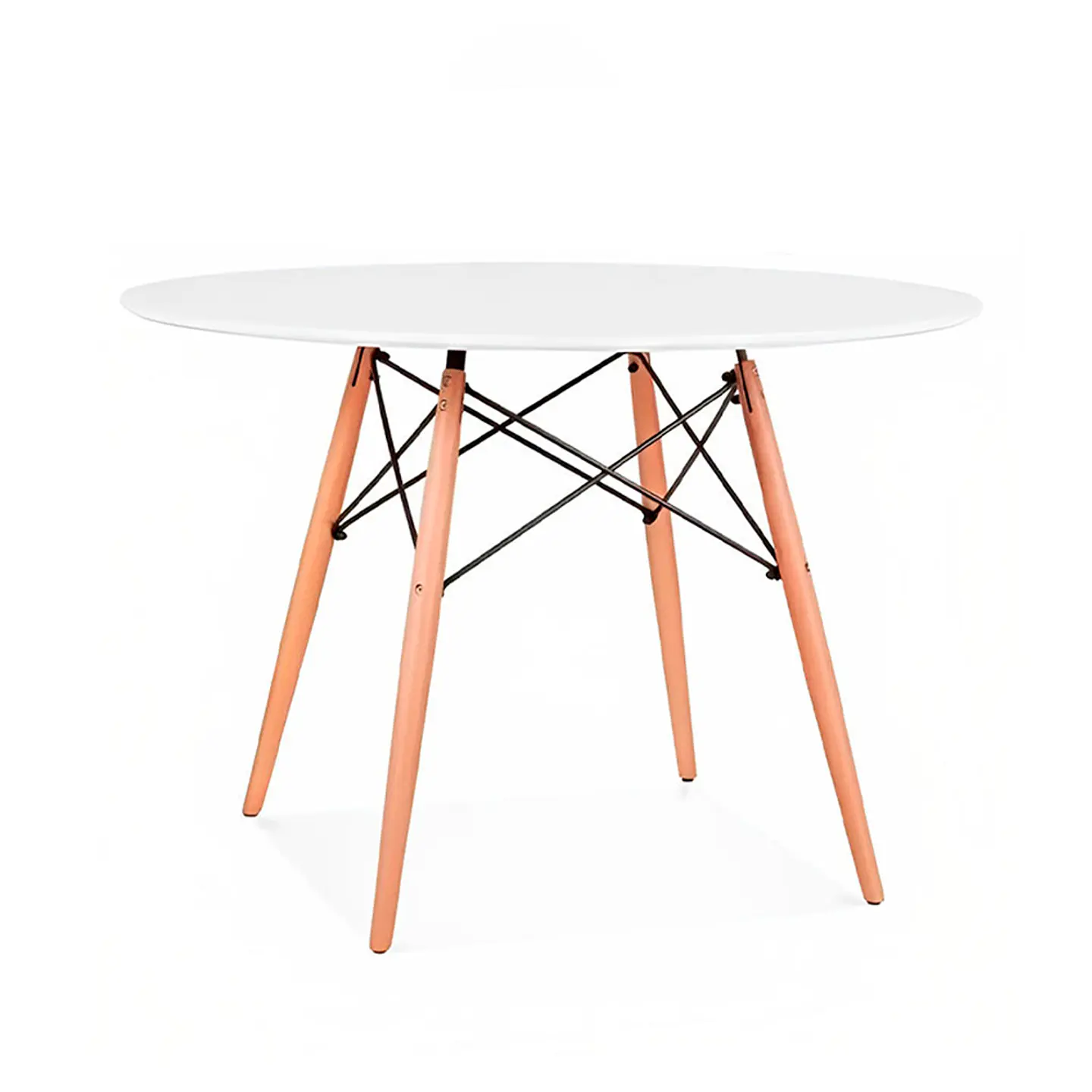 Mesa Redonda Eames 80cm MDF y estructura Madera para Comedor, y Reunión Oficina interior 5