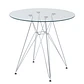 Mesa Eames Eiffel Metálica con Cubierta de Vidrio y Patas Plateadas - Miniatura 2