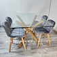 Mesa Rectangular cross chile virdrio + 4 Silla Mariposa velvet aacolchada- Comedor 140cm - Miniatura 1
