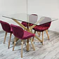 Mesa Rectangular cross chile virdrio + 4 Silla Mariposa velvet aacolchada- Comedor 140cm - Miniatura 3