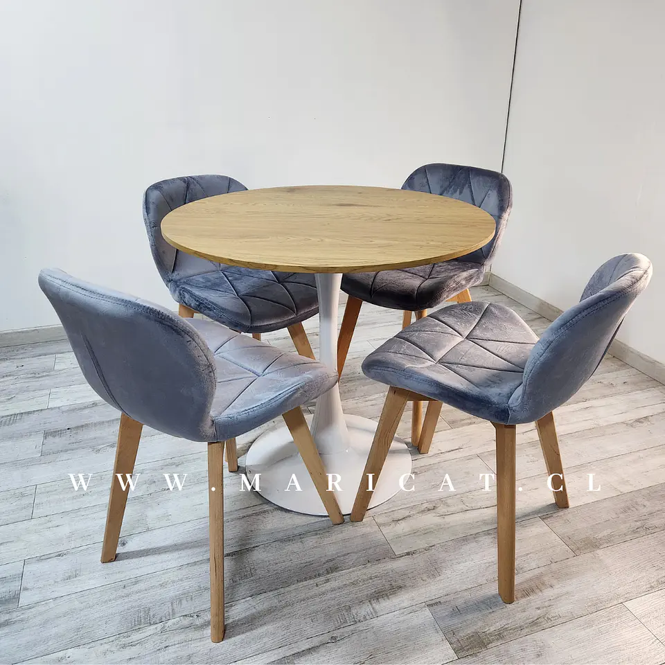 Comedor Redondo Melamina 4 Sillas Tulip – Mesa 80cm 1