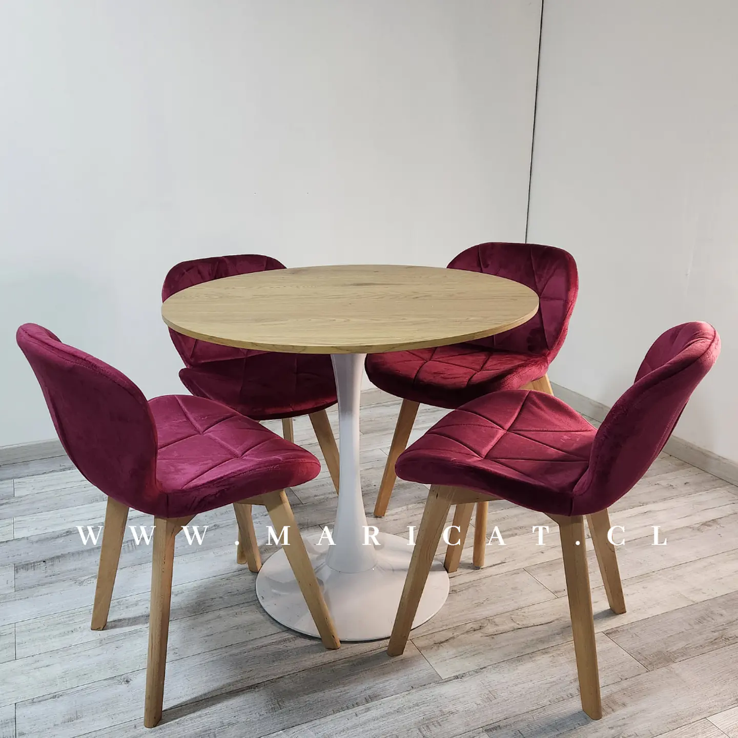 Comedor Redondo Melamina 4 Sillas Tulip – Mesa 80cm 2