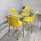 Comedor Rectangular Vidrio 4 Sillas Tulip – Mesa 100cm - Miniatura 1