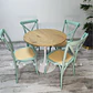Comedor Redondo Mesa Tulip Wood Melamina + 4 Sillas Crossback Madera Ratán  - Miniatura 3