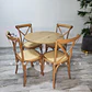 Comedor Redondo Mesa Tulip Wood Melamina + 4 Sillas Crossback Madera Ratán  - Miniatura 2