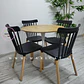 Comedor Redondo Mesa Tulip Wood Melamina + 4 Sillas Windsor - Miniatura 1