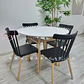 Comedor Redondo Mesa Nordic MDF + 4 Sillas Windsor - Miniatura 3
