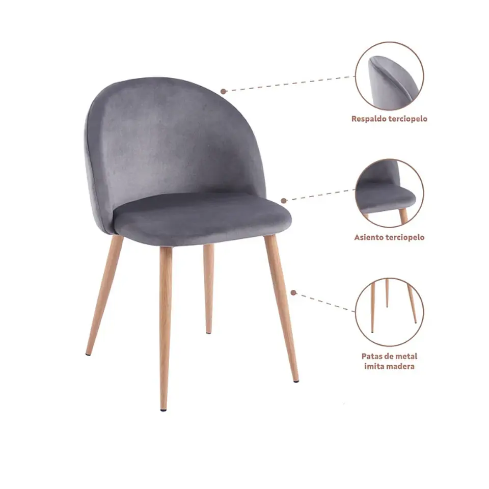 Silla Eames Velvet Negro 3