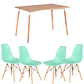 Mesa rectangular eames MDF wood + 4 Sillas Eames – Comedor 130x80cm - Miniatura 4