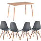 Mesa rectangular eames MDF wood + 4 Sillas Eames – Comedor 130x80cm - Miniatura 2