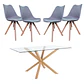 Mesa vidrio Rectangular Madrid Warwick + Sillas Tulip Nordic con cojin  - Miniatura 2
