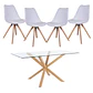 Mesa vidrio Rectangular Madrid Warwick + Sillas Tulip Nordic con cojin  - Miniatura 3