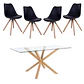 Mesa vidrio Rectangular Madrid Warwick + Sillas Tulip Nordic con cojin  - Miniatura 5