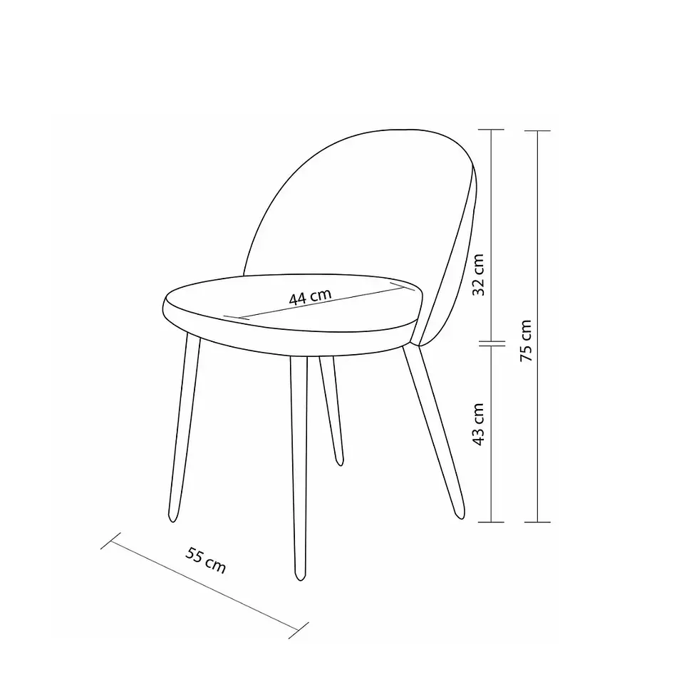 Silla Velvet Azul Eléctrico Lisa  5