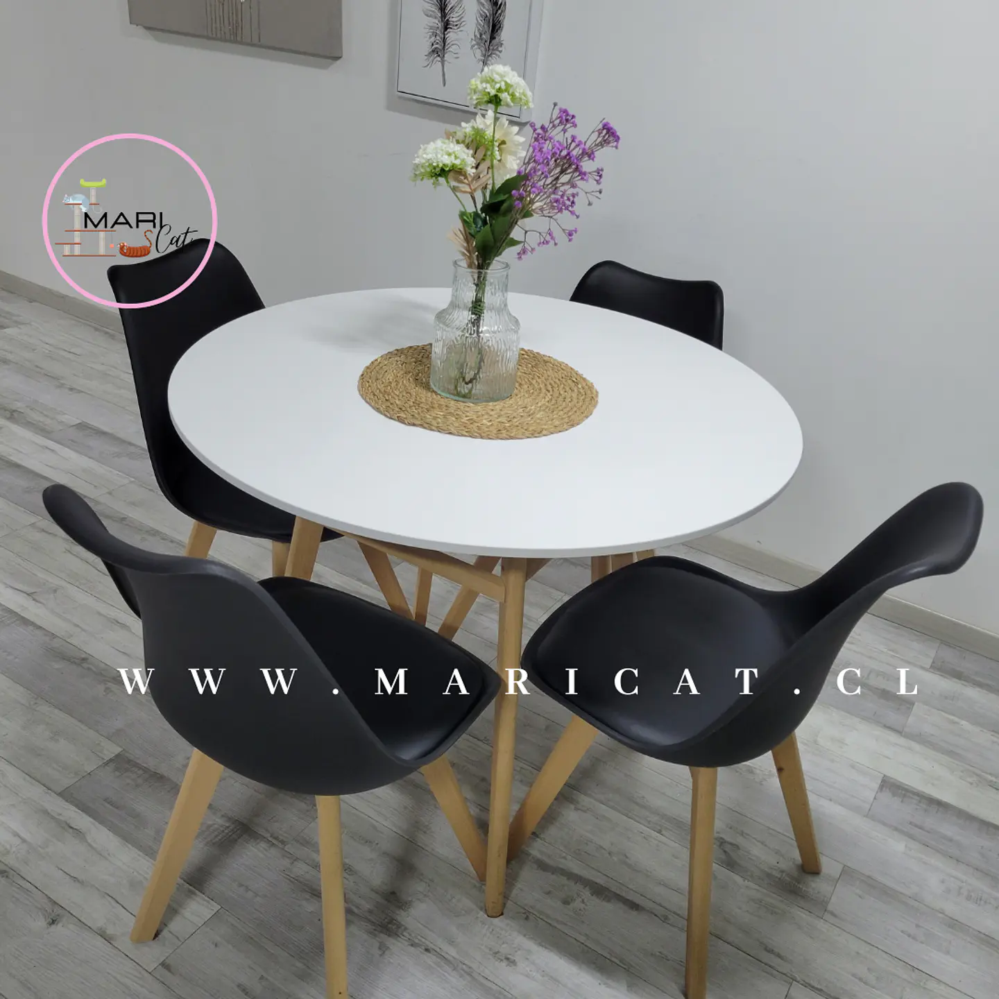 Comedor Redondo Vidrio 4 Sillas Tulip Nordic – Mesa 80cm 5