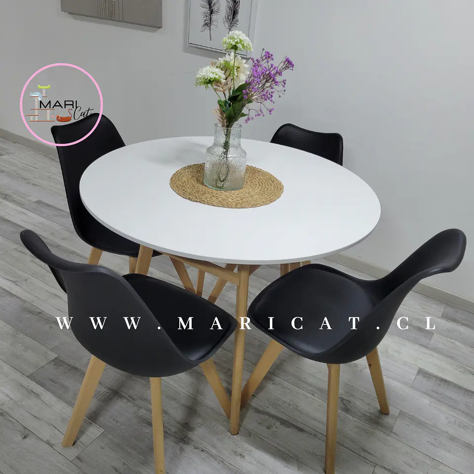 Comedor Redondo Vidrio 4 Sillas Tulip Nordic – Mesa 80cm 5