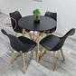 Comedor Redondo Vidrio 4 Sillas Tulip Nordic – Mesa 80cm - Miniatura 2