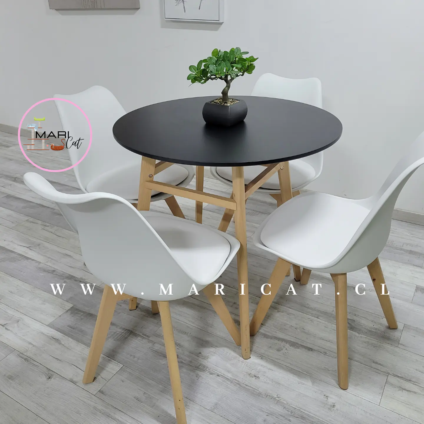Comedor Redondo Vidrio 4 Sillas Tulip Nordic – Mesa 80cm 8