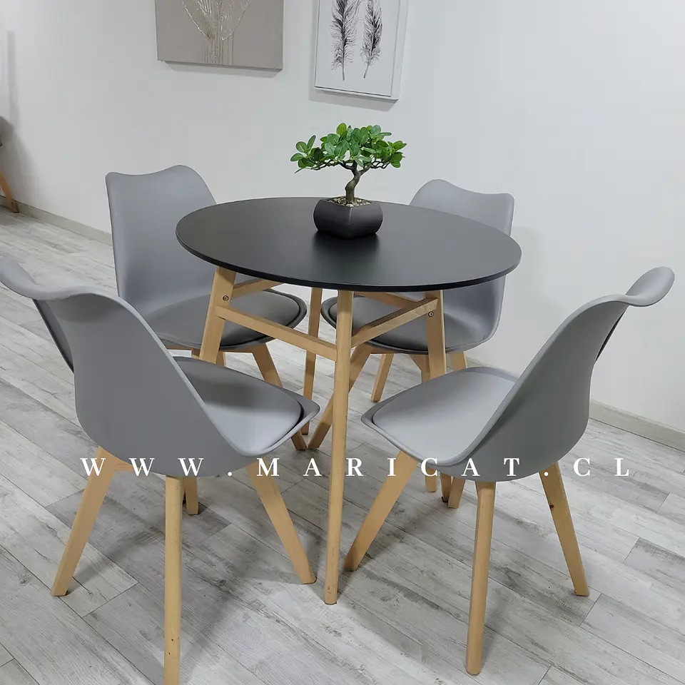 Comedor Redondo Vidrio 4 Sillas Tulip Nordic – Mesa 80cm 7