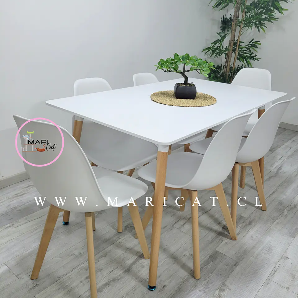 Mesa Rectangular Eames negro + Silla Eames Tulip negro- comedor 120cm 3