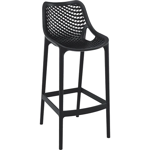 Taburete Bar Bajo Stool Polipropileno Negro 65cm