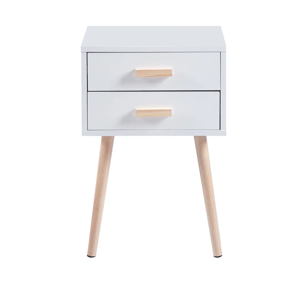Velador Auxiliar Eames Blanco MDF Dormitorio Living 4