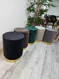 Puff pouf Velvet con Base Dorada Beige– Multifuncional decoracion - Miniatura 4