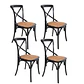 Packs 4 Silla Crossback de Madera Rattan- comedor terraza living eventos - Miniatura 12