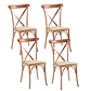 Packs 4 Silla Crossback de Madera Rattan- comedor terraza living eventos - Miniatura 15